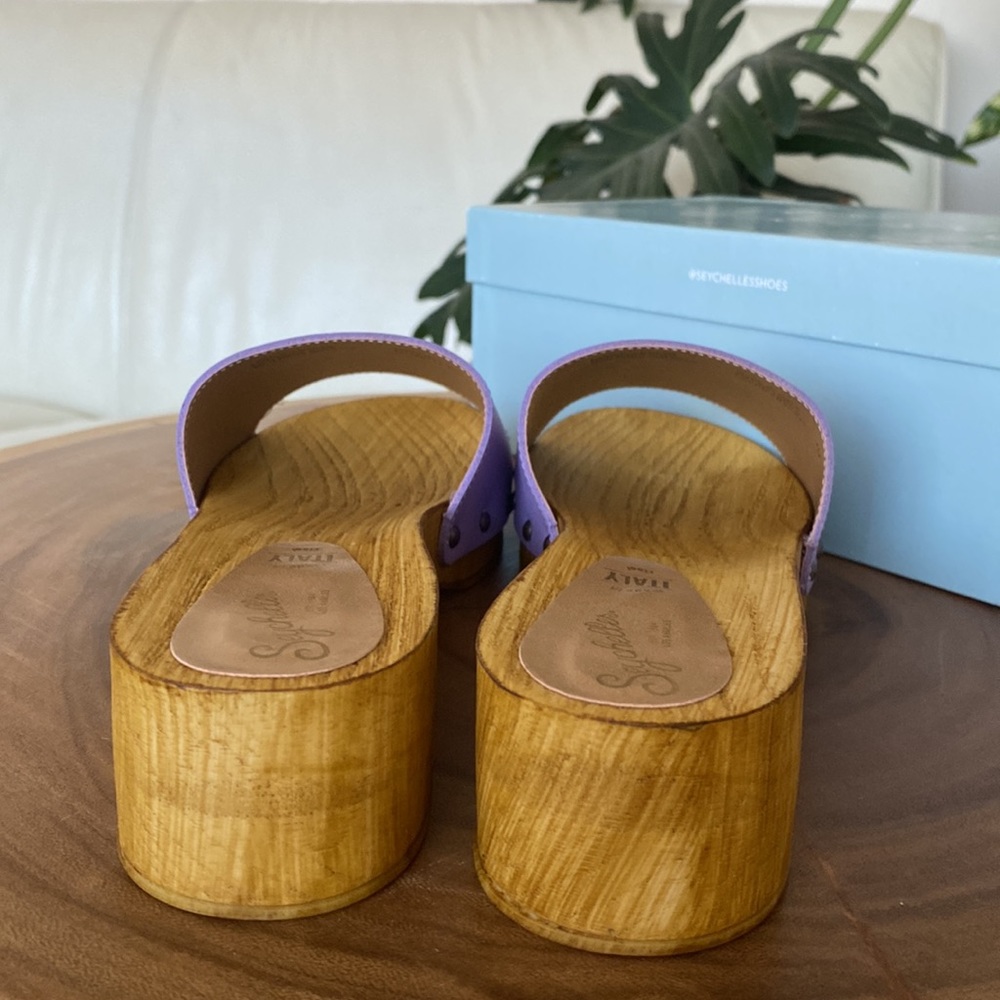 ๐ Anthropologie x Seychelles Marine Layer wooden Clog Sandals - Picture 10 of 11